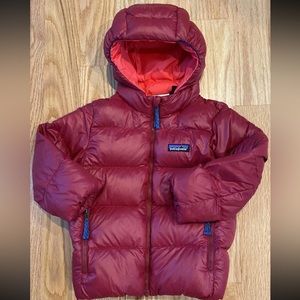 PATAGONIA Baby Hi-Loft Down Sweater Hoody IN WAX RED